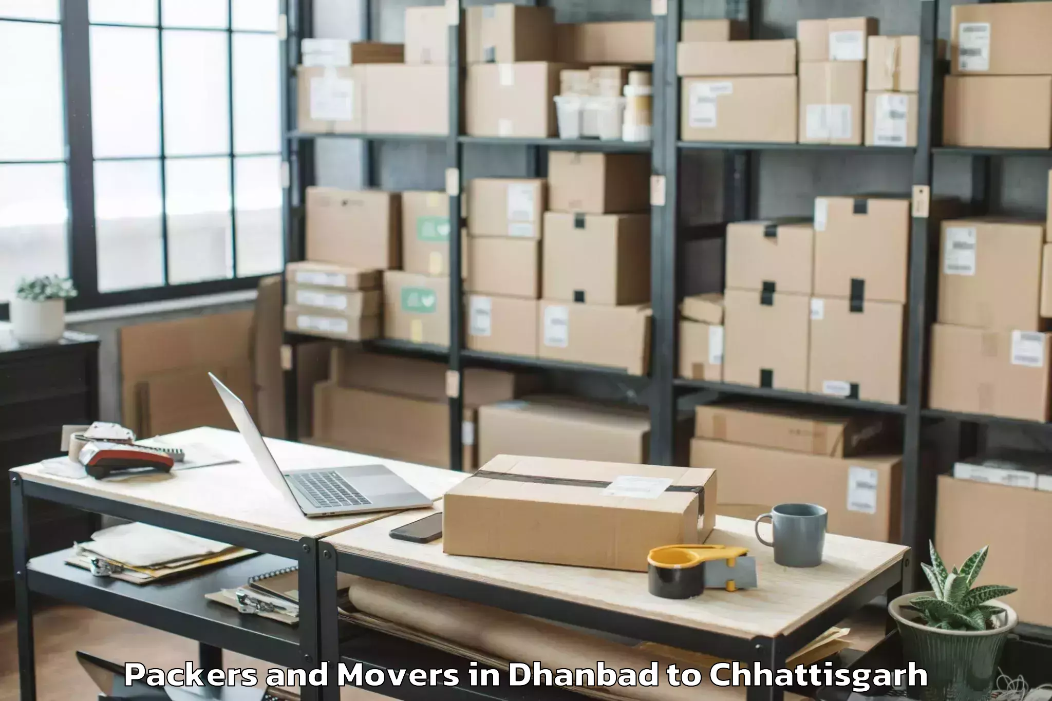 Expert Dhanbad to Pandit Ravishankar Shukla Univ Packers And Movers